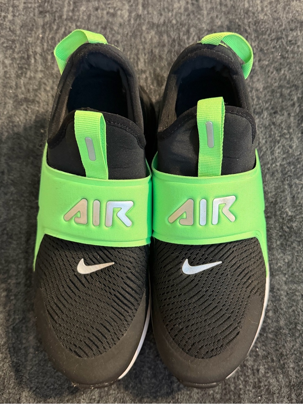 Nike Air Max 270’s Black and Neon Green Slip-On Sneaker